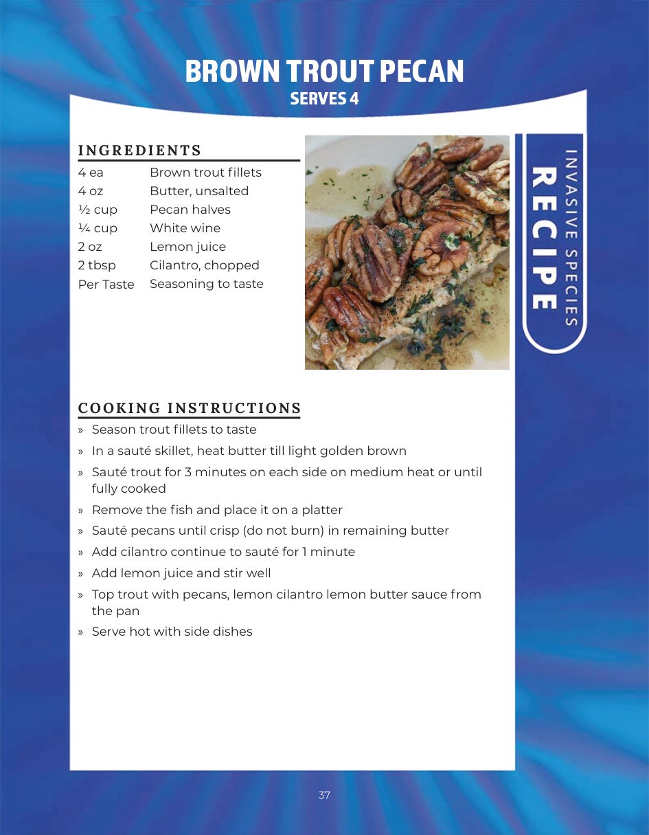 Original recipe page: BROWN TROUT PECAN