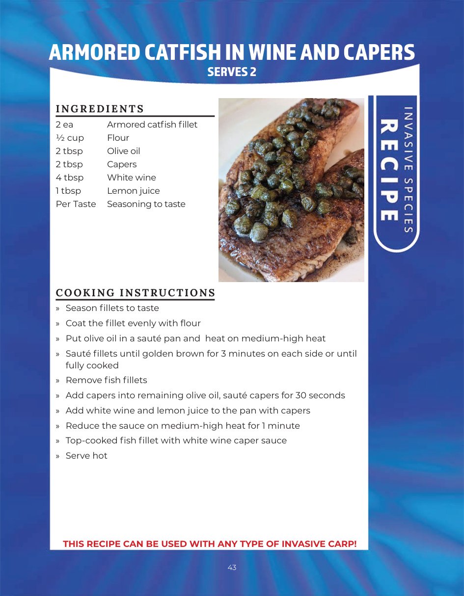 Original recipe page: ARMORED CATFISH IN WINE AND CAPERS
