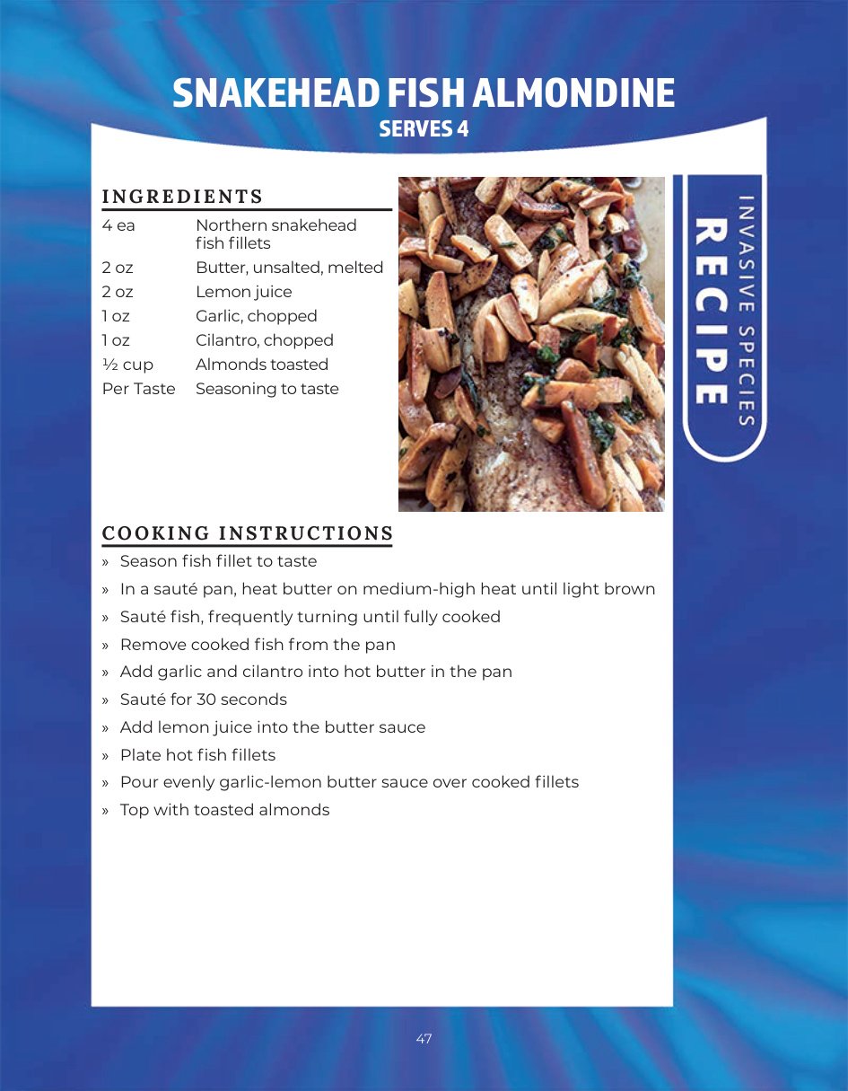 Original recipe page: SNAKEHEAD FISH ALMONDINE