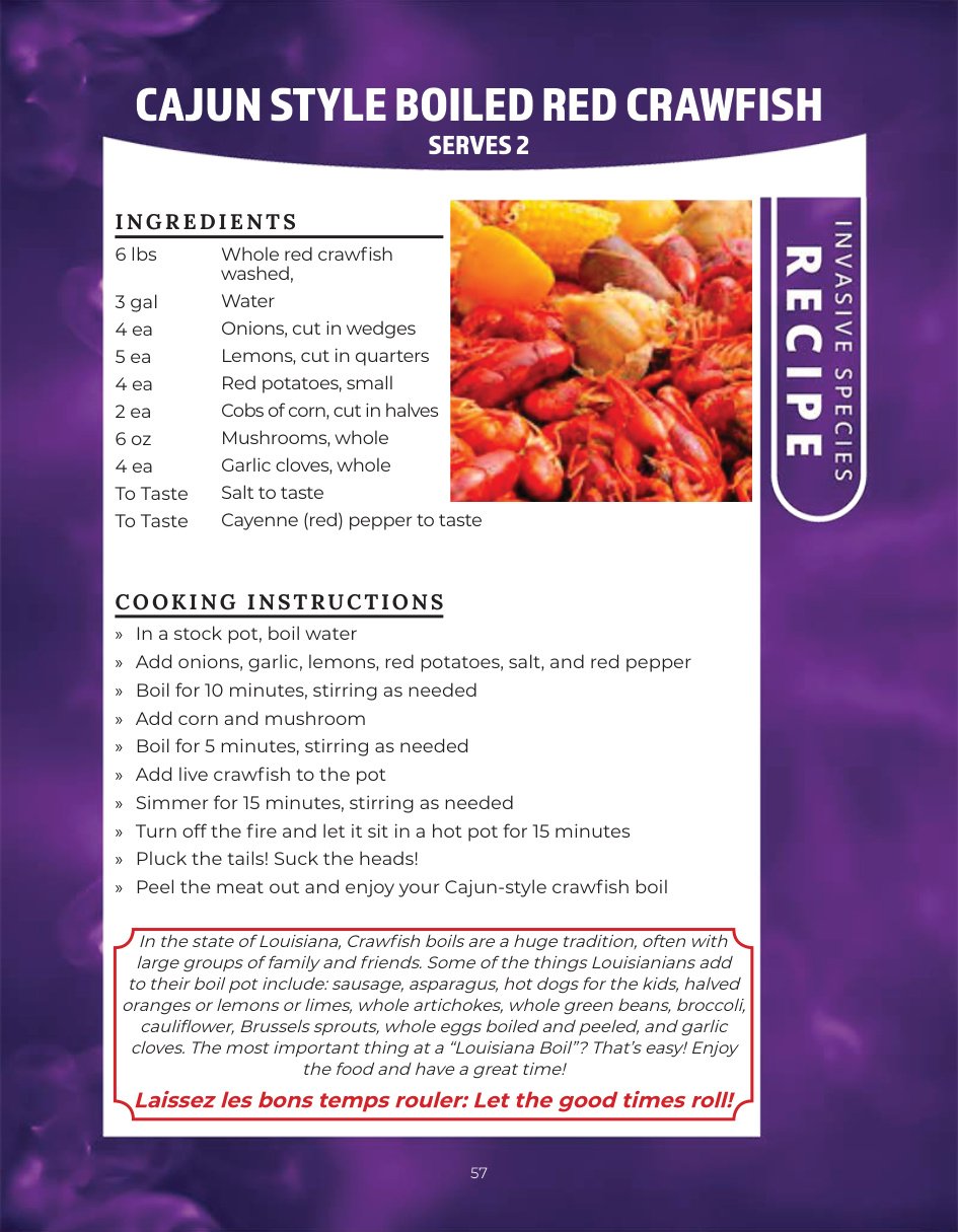 Original recipe page: CAJUN STYLE BOILED RED CRAWFISH