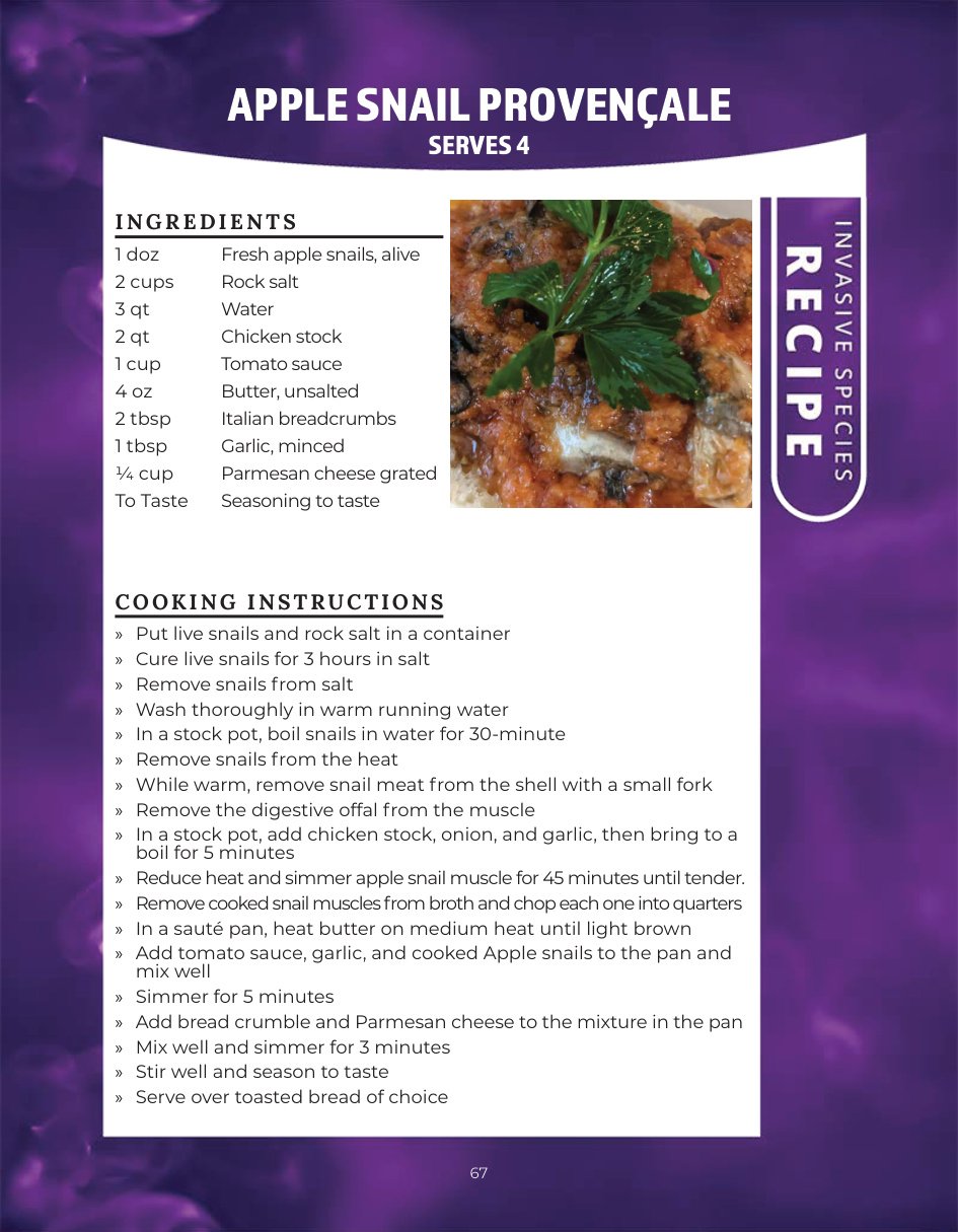 Original recipe page: APPLE SNAIL PROVENÇALE