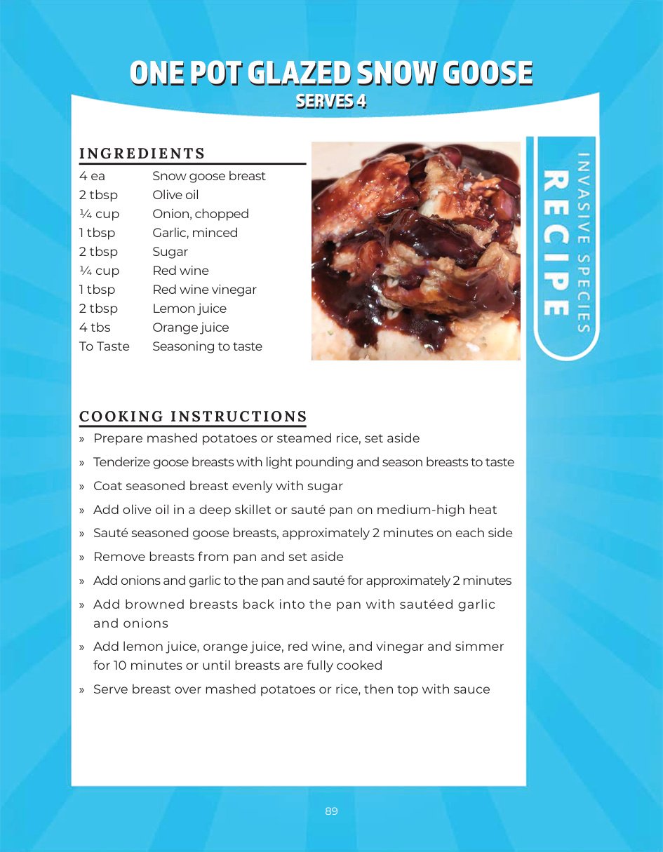 Original recipe page: ONE POT GLAZED SNOW GOOSE