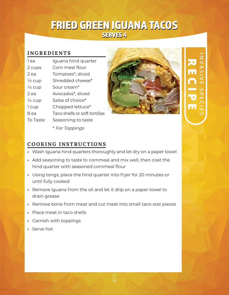 Original recipe page: FRIED GREEN IGUANA TACOS